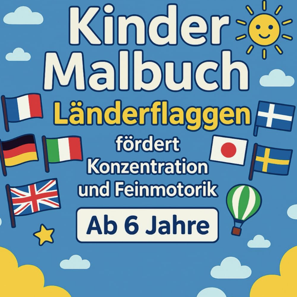 Kinder Malbuch Länderflaggen Cover